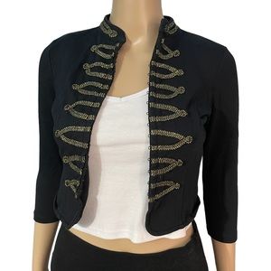 H&M black long sleeve crop sweater cardigan size 4